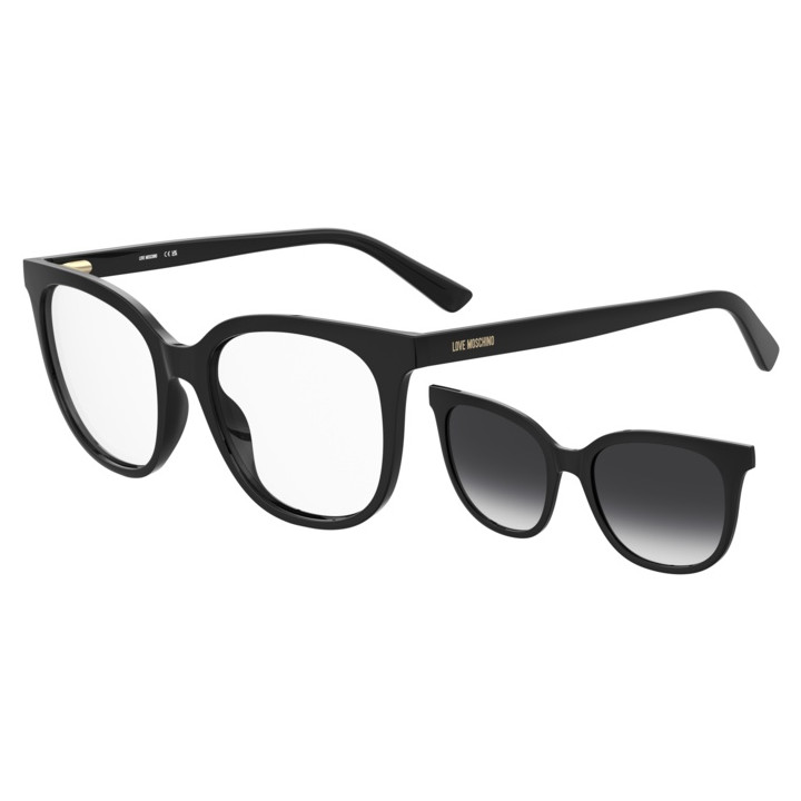 Lunettes de vue avec clip solaire Moschino Love MOL681/C Black / verres Grey Shaded Polarized (807-WJ)