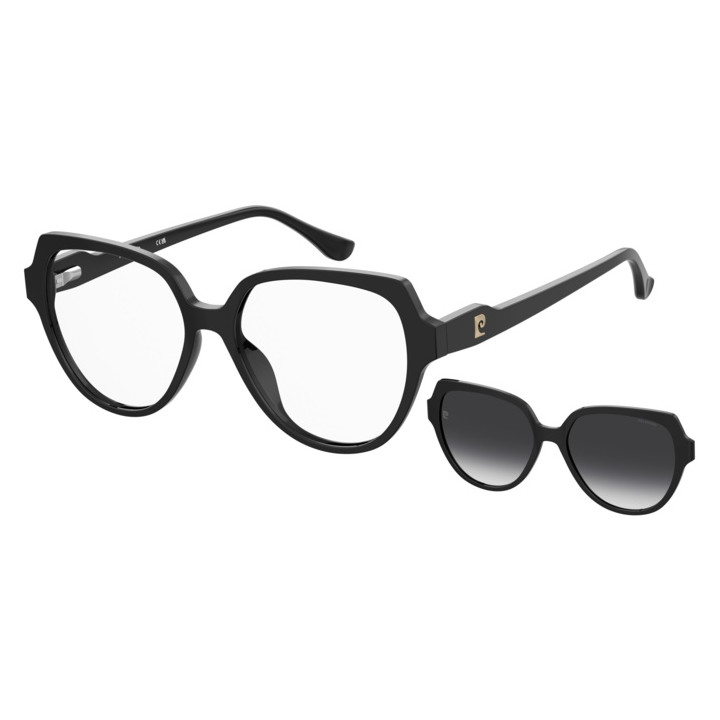 Lunettes de vue avec clip solaire Pierre Cardin P.C. 8556/C Black / verres Grey Shaded Polarized (807-WJ)