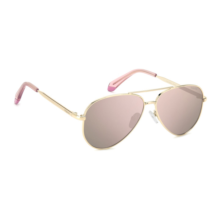 Lunettes de soleil Polaroid Kids PLD 8073/S Gold Pink / verres Rose Gold Multilayer Polarized (EYR-JQ)