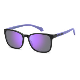 Lunettes de soleil Polaroid Kids PLD 8077/S Black Lilac / verres Violet Mirror Polarized (1X2-MF)