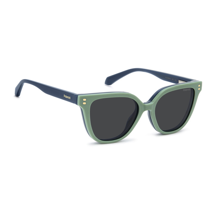 Lunettes de vue avec clip solaire Polaroid Kids PLD D852/C Teal / verres Grey Polarized (ZI9-M9)