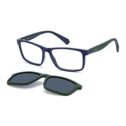 Lunettes de vue avec clip solaire Polaroid Kids PLD D854/C Matte Blue / verres Blue Polarized (FLL-C3)