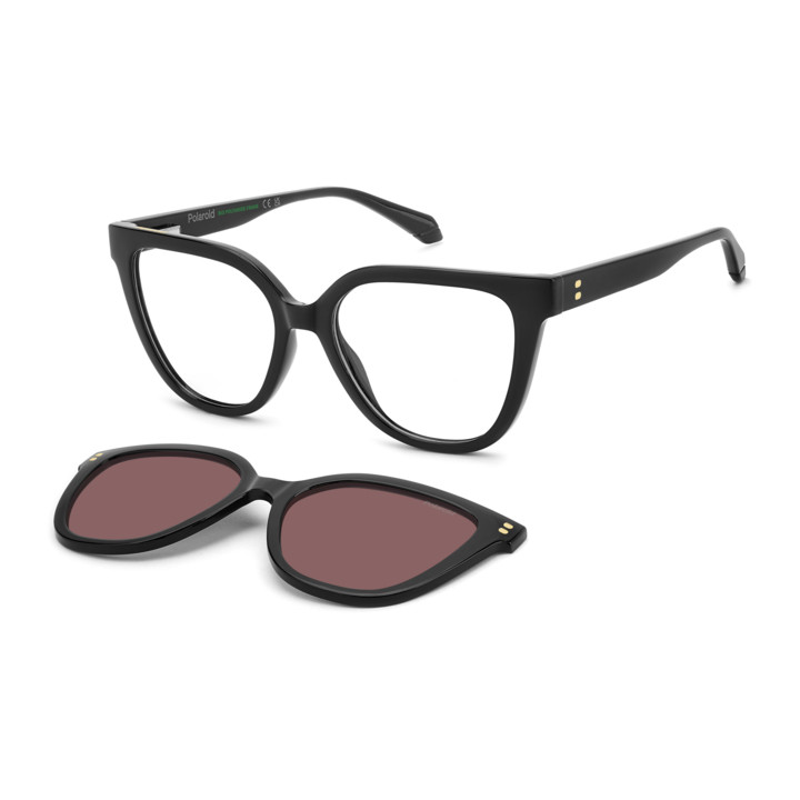 Lunettes de vue avec clip solaire Polaroid PLD D596/C Black / verres Violet Polarized (807-KL)