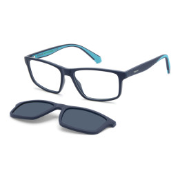 Lunettes de vue avec clip solaire Polaroid PLD D622/C Matte Blue / verres Blue Polarized (FLL-C3)