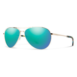 Lunettes de soleil Smith LANGLEY 2 Gold / verres Blue Mirror Polarized High Contrast (J5G-QG)