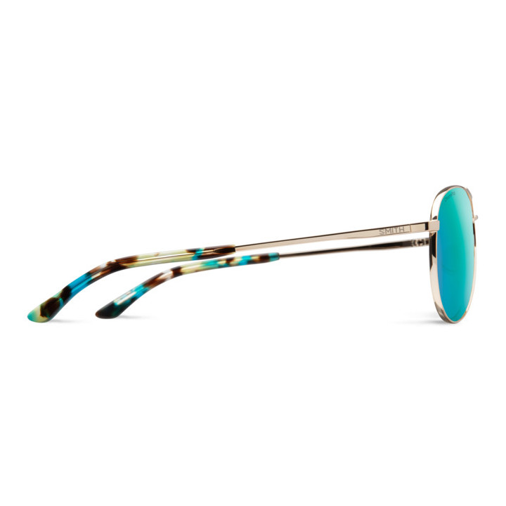 Lunettes de soleil Smith LANGLEY 2 Gold / verres Blue Mirror Polarized High Contrast (J5G-QG)
