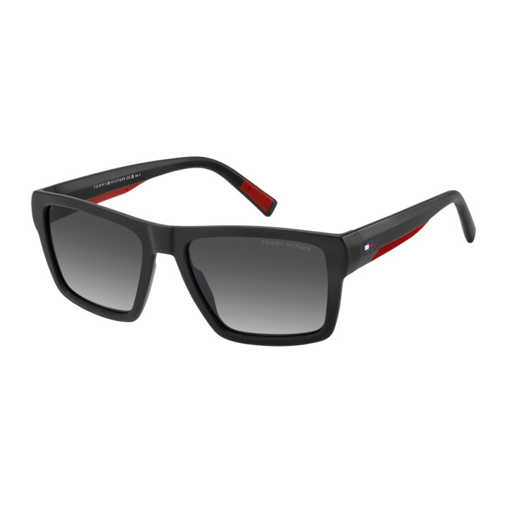 Lunettes de soleil Tommy Hilfiger TH 2324/S Black Red / verres Dark Grey Shaded (OIT-9O)