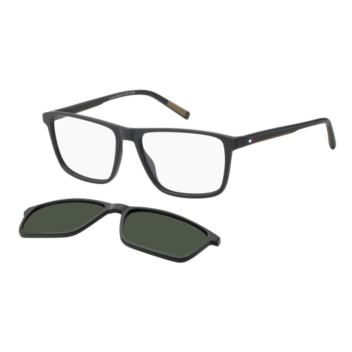 Lunettes de vue avec clip solaire Tommy Hilfiger TH 2326/C Grey / verres Green Polarized (KB7-UC)