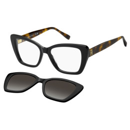 Lunettes de vue avec clip solaire Tommy Hilfiger TH 2347/C Black Havana / verres Brown Shaded Polarized (WR7-LA)