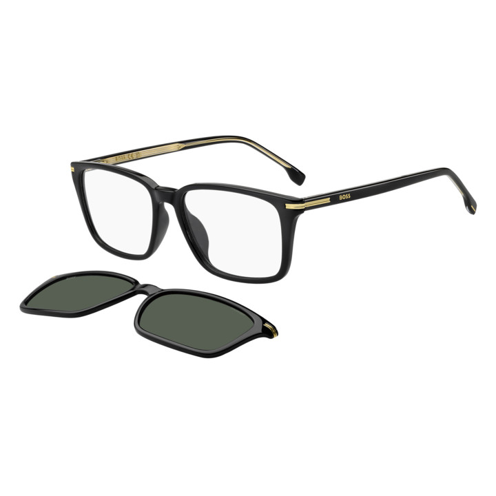 Lunettes de vue avec clip solaire BOSS 1847/G/C Black / verres Green Polarized (807-UC)