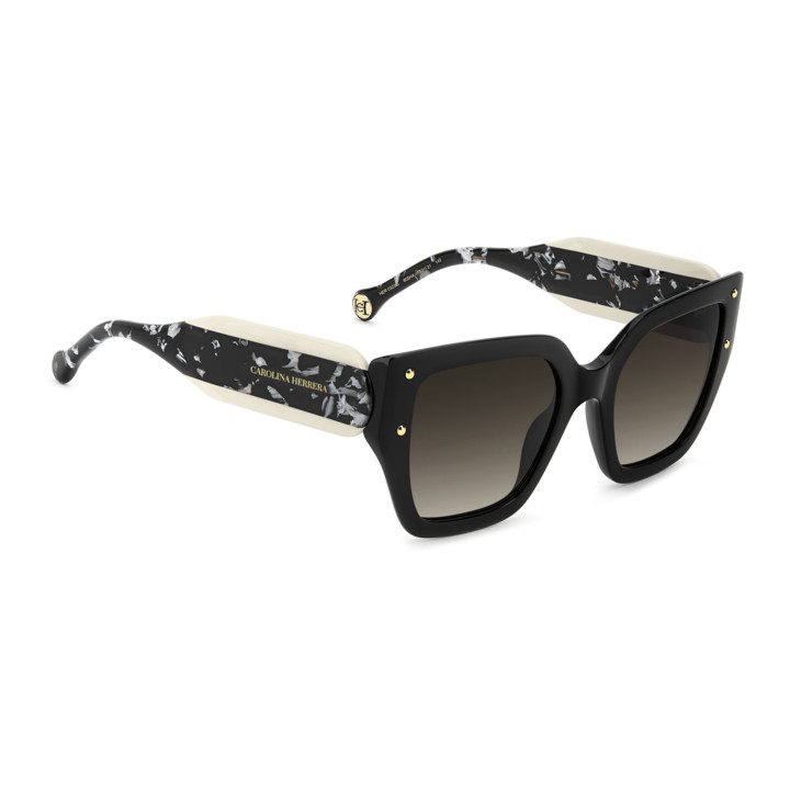 Lunettes de soleil Carolina Herrera HER 0323/S Black White / verres Brown Shaded (80S-HA)