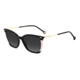 Lunettes de soleil Carolina Herrera HER 0344/S Black Beige / verres Dark Grey Shaded (0WM-9O)