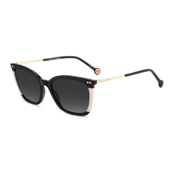 Lunettes de soleil Carolina Herrera HER 0344/S Black Beige / verres Dark Grey Shaded (0WM-9O)