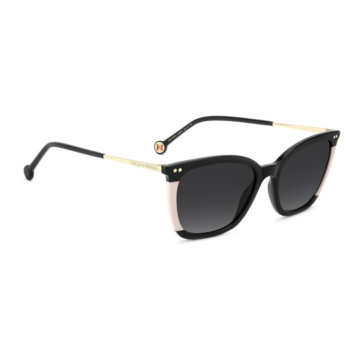 Lunettes de soleil Carolina Herrera HER 0344/S Black Beige / verres Dark Grey Shaded (0WM-9O)