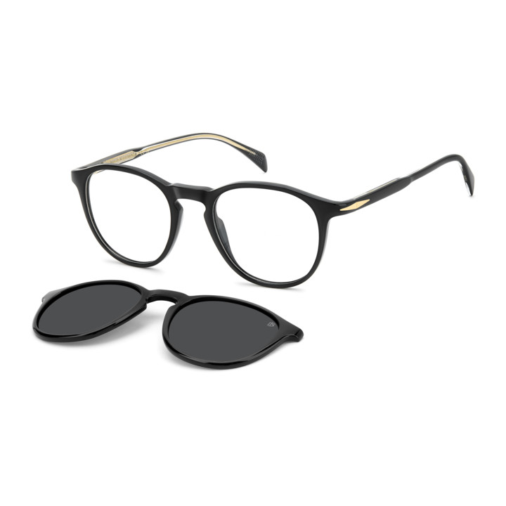 Lunettes de vue avec clip solaire David Beckham DB 1018/C Black / verres Grey Polarized (807-M9)