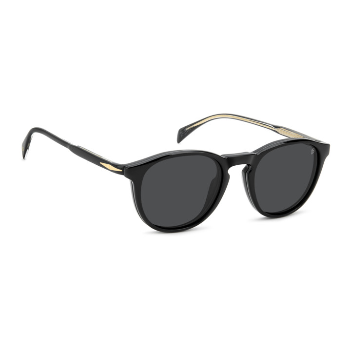 Lunettes de vue avec clip solaire David Beckham DB 1018/C Black / verres Grey Polarized (807-M9)