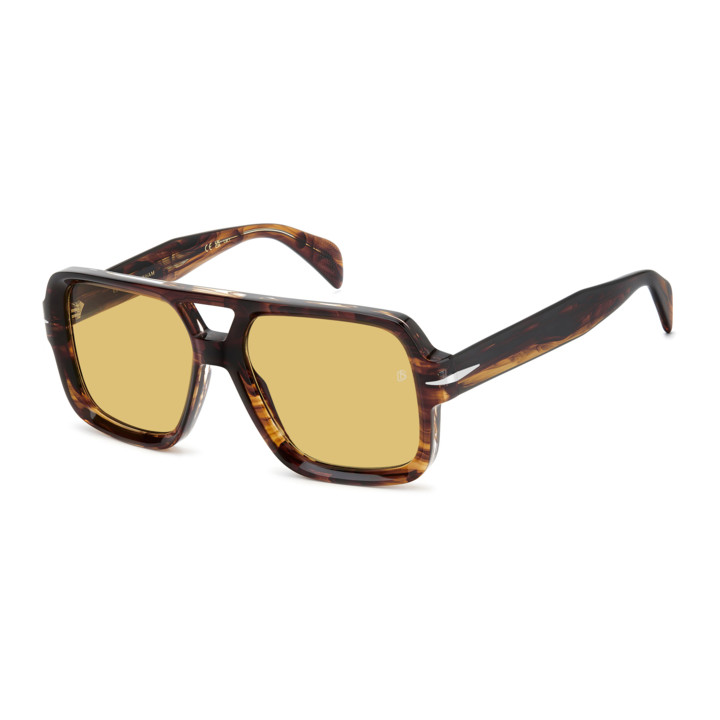 Lunettes de soleil David Beckham DB 7151/S Brown Horn / verres Yellow (EX4-HO)