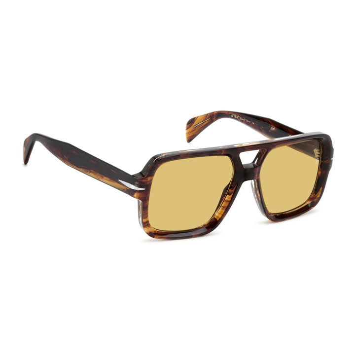 Lunettes de soleil David Beckham DB 7151/S Brown Horn / verres Yellow (EX4-HO)