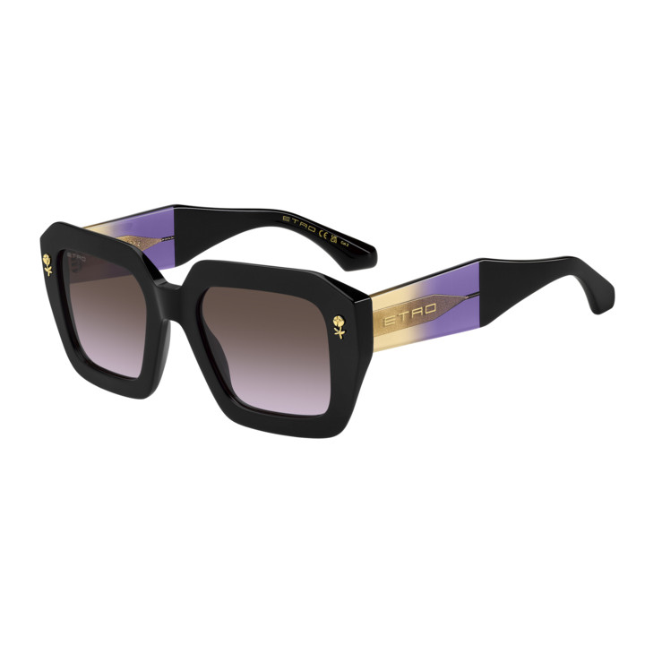 Lunettes de soleil Etro 0114/S Black Violet / verres Brown Violet Doubleshade (HK8-QR)