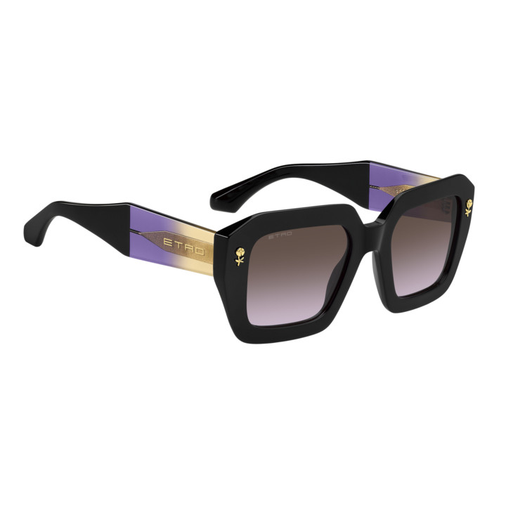 Lunettes de soleil Etro 0114/S Black Violet / verres Brown Violet Doubleshade (HK8-QR)