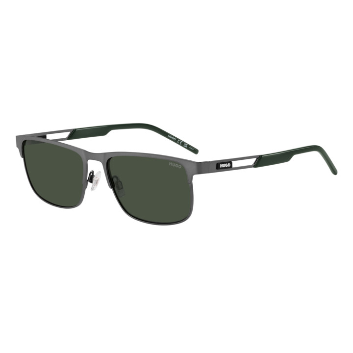 Lunettes de soleil HUGO HG 1385/S Matte Dark Ruthenium / verres Green (R80-QT)