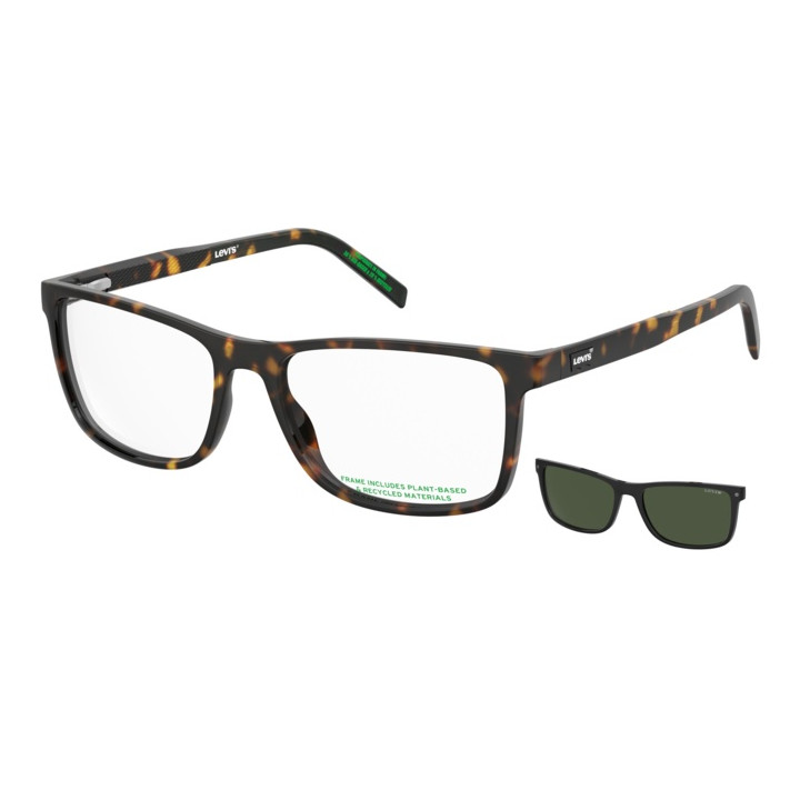 Lunettes de vue avec clip solaire Levi's LV 5090/C Havana / verres Green Polarized (086-UC)