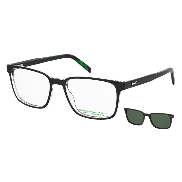 Lunettes de vue avec clip solaire Levi's LV 5089/C Black Crystal / verres Green Polarized (7C5-UC)
