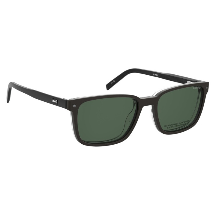 Lunettes de vue avec clip solaire Levi's LV 5089/C Black Crystal / verres Green Polarized (7C5-UC)
