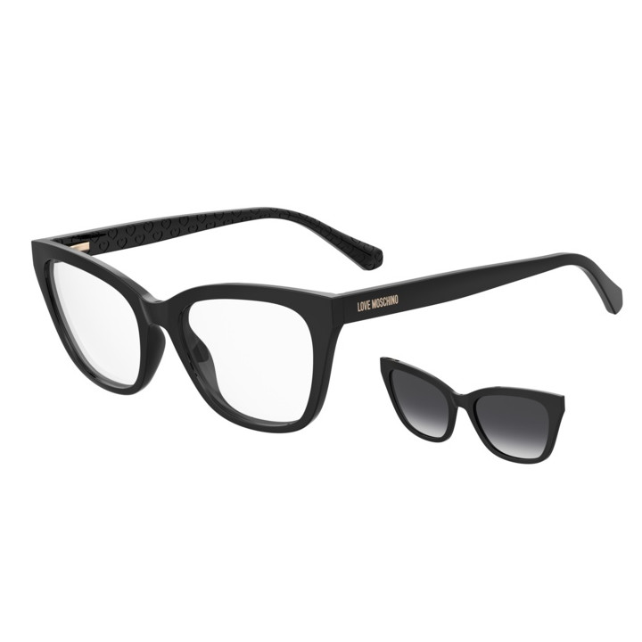 Lunettes de vue avec clip solaire Moschino Love MOL071/CS Black / verres Dark Grey Shaded (807-9O)