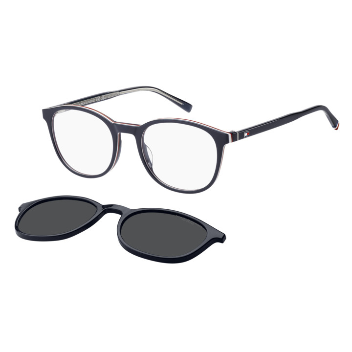 Lunettes de vue avec clip solaire Tommy Hilfiger TH 2268/C Blue / verres Grey Polarized (PJP-M9)