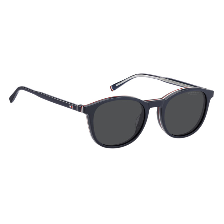 Lunettes de vue avec clip solaire Tommy Hilfiger TH 2268/C Blue / verres Grey Polarized (PJP-M9)