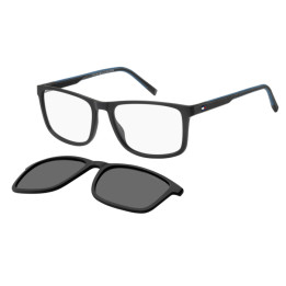 Lunettes de vue avec clip solaire Tommy Hilfiger TH 2281/C Black Teal / verres Grey Polarized (ETJ-M9)