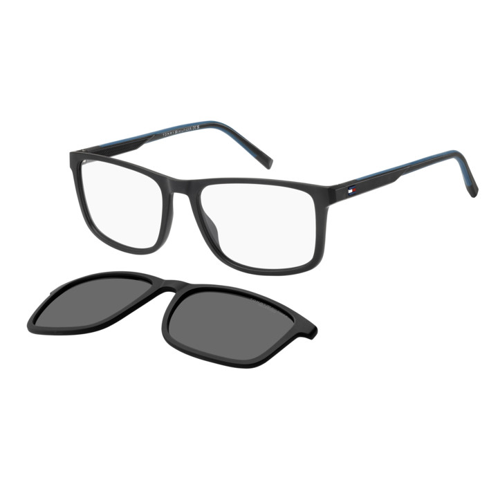Lunettes de vue avec clip solaire Tommy Hilfiger TH 2281/C Black Teal / verres Grey Polarized (ETJ-M9)