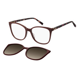 Lunettes de vue avec clip solaire Tommy Hilfiger TH 2294/C Burgundy 2 / verres Grey Shaded Polarized (LHF-WJ)