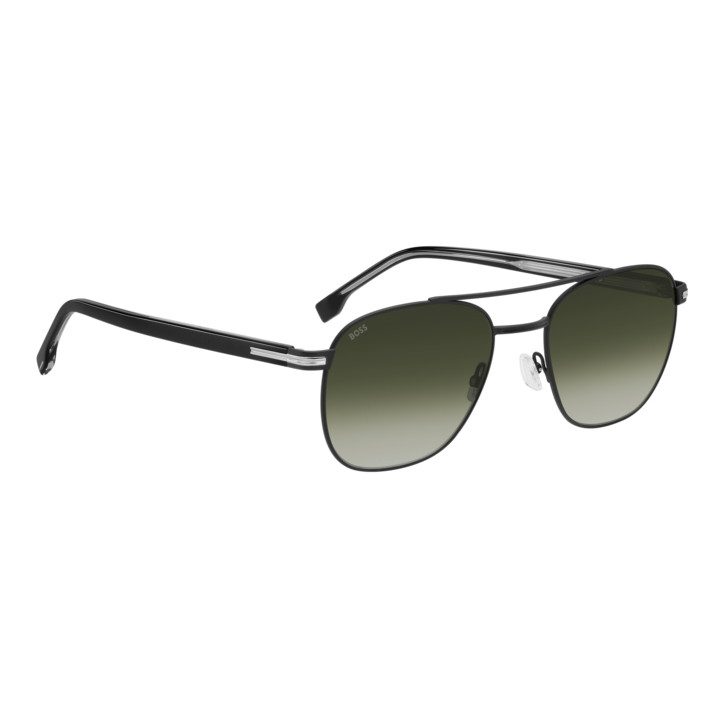 Lunettes de soleil BOSS 1723/S Matte Silver Black / verres Green Shaded (K87-9K)
