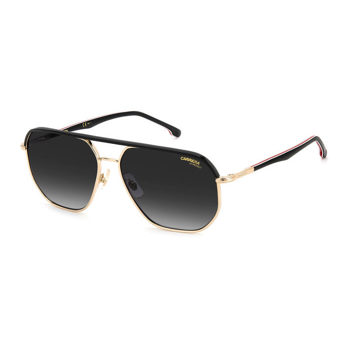 Lunettes de soleil Carrera 304/S Gold Striped Black / verres Dark Grey Shaded (W97-9O)