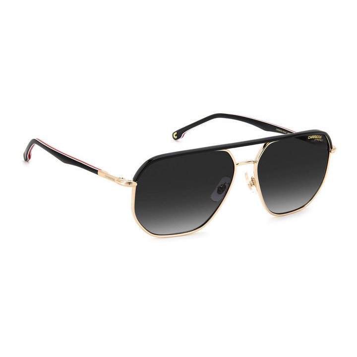 Lunettes de soleil Carrera 304/S Gold Striped Black / verres Dark Grey Shaded (W97-9O)