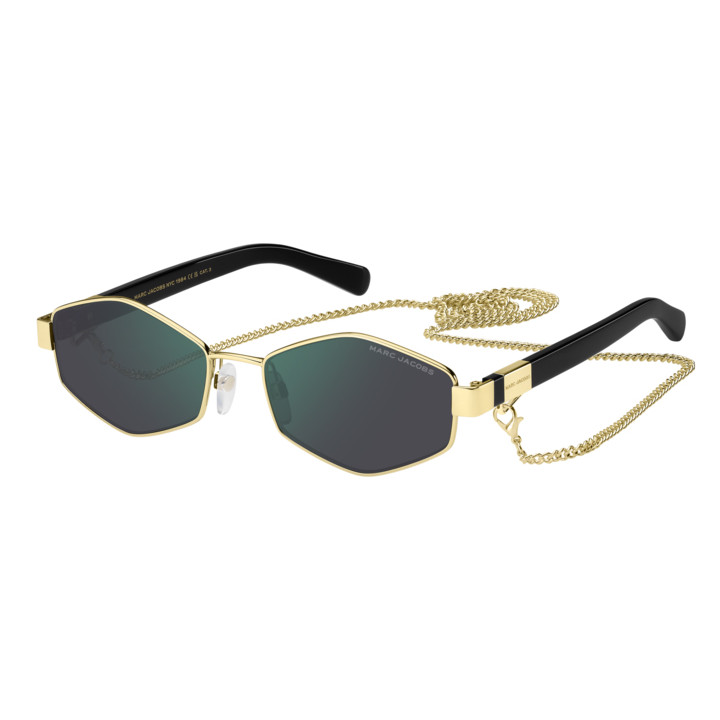Lunettes de soleil Marc Jacobs MARC 496/S Gold Green / verres Green Mirror (PEF-MT)