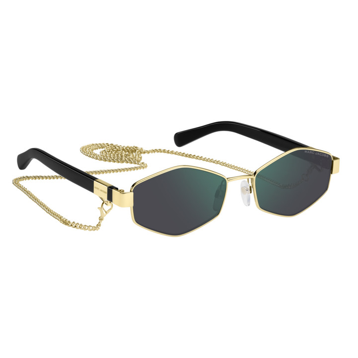 Lunettes de soleil Marc Jacobs MARC 496/S Gold Green / verres Green Mirror (PEF-MT)
