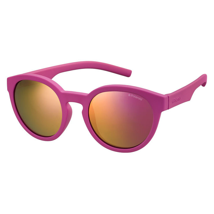 Lunettes de soleil Polaroid Kids PLD 8019/S Dk Pink / verres Grey Pink Mirror Polarized (CYQ-AI)