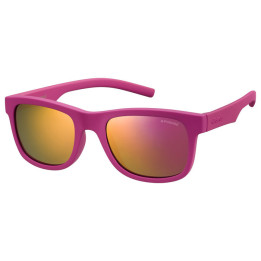 Lunettes de soleil Polaroid Kids PLD 8020/S Dk Pink / verres Grey Pink Mirror Polarized (CYQ-AI)