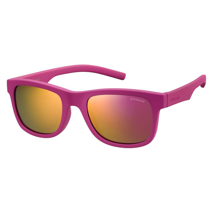 Lunettes de soleil Polaroid Kids PLD 8020/S Dk Pink / verres Grey Pink Mirror Polarized (CYQ-AI)
