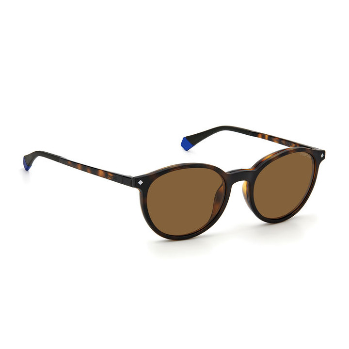 Lunettes de vue avec clip solaire Polaroid PLD 6137/CS Havana / verres Bronze Polarized (086-SP)
