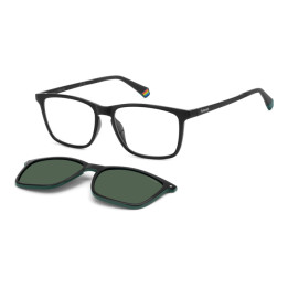 Lunettes de vue avec clip solaire Polaroid PLD 6139/CS Black Green / verres Green Polarized (7ZJ-UC)