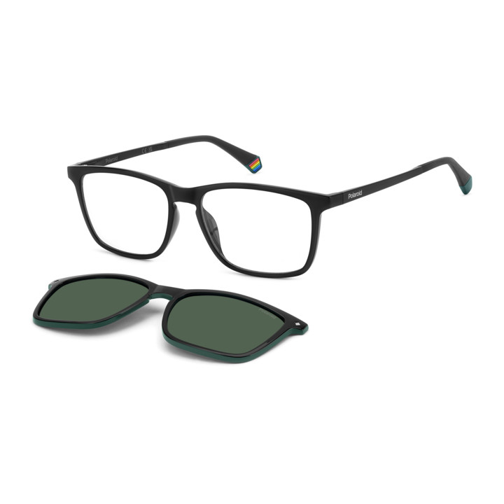 Lunettes de vue avec clip solaire Polaroid PLD 6139/CS Black Green / verres Green Polarized (7ZJ-UC)