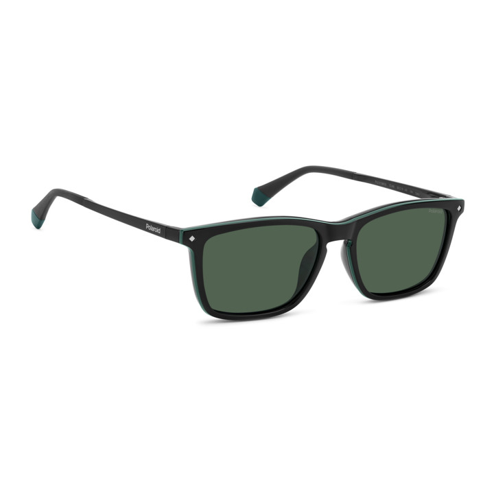 Lunettes de vue avec clip solaire Polaroid PLD 6139/CS Black Green / verres Green Polarized (7ZJ-UC)
