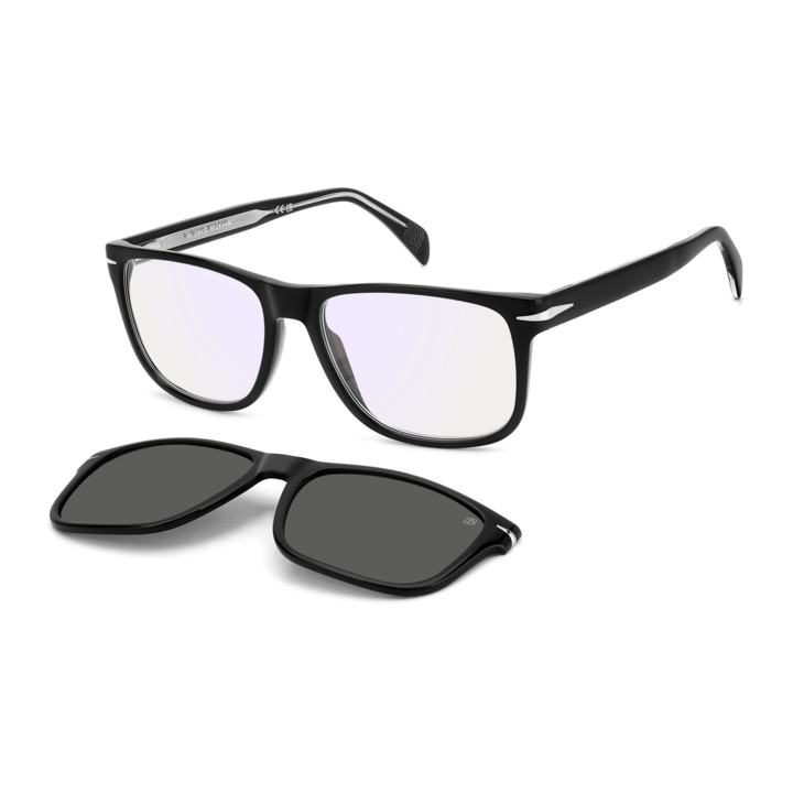 Lunettes de vue avec clip solaire David Beckham DB 1188/C Black / verres Grey Polarized (807-M9)