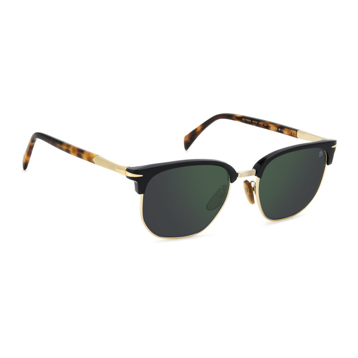 Lunettes de soleil David Beckham DB 1176/G/S Black Havana Gold / verres Green Mirror (XWY-MT)