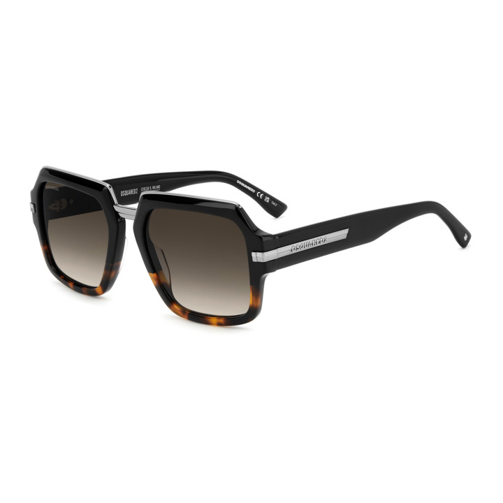 Lunettes de soleil Dsquared2 D2 0159/S Black Havana / verres Brown Shaded (WR7-HA)