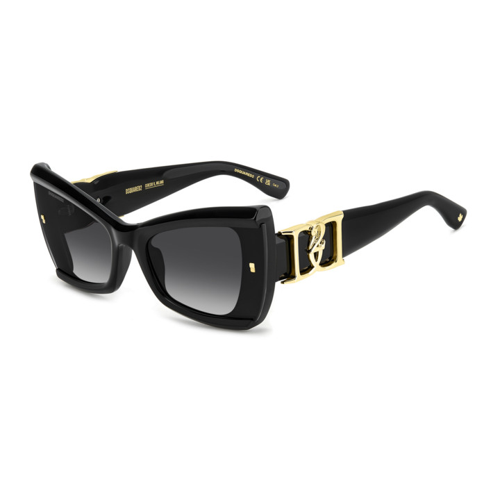 Lunettes de soleil Dsquared2 D2 0170/S Black / verres Dark Grey Shaded (807-9O)